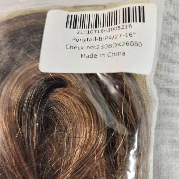 Goo Goo Hair Ponytail Hair Extension Womens Dark 16 Inches NEW - Picture 2 of 5